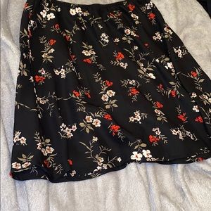 Black floral skirt
